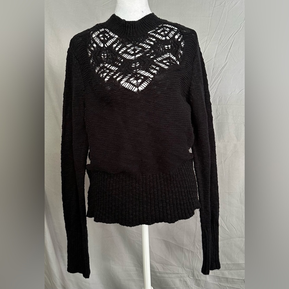 Francesca's Collections Alya Black Knit Sweater - Picture 1 of 4